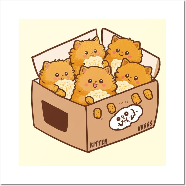 Kawaii Cat Nuggs Wall Art by Dandzo